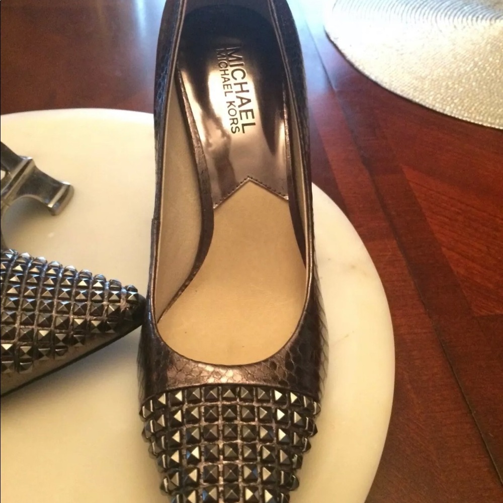 New NWOT Genuine leather Metallic Michael Kors - Picture 3 of 6